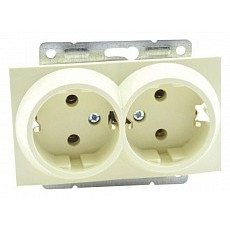 Розетка двойная с заземлением, без рамки mono electric despina - larissa 500-001704-120